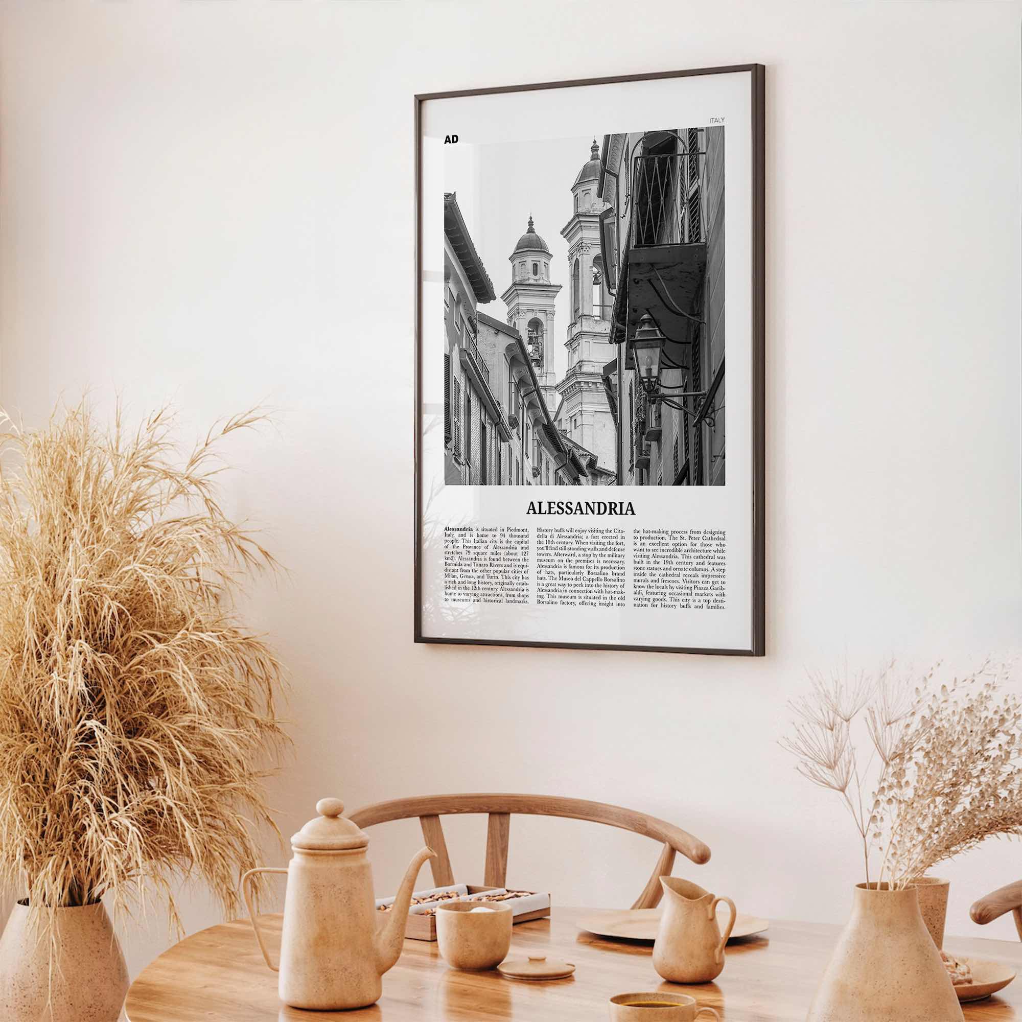 Alessandria Print Black and White, Alessandria Wall Art, Alessandria Poster, Alessandria Photo, Alessandria Wall Décor, Alessandria Map,
