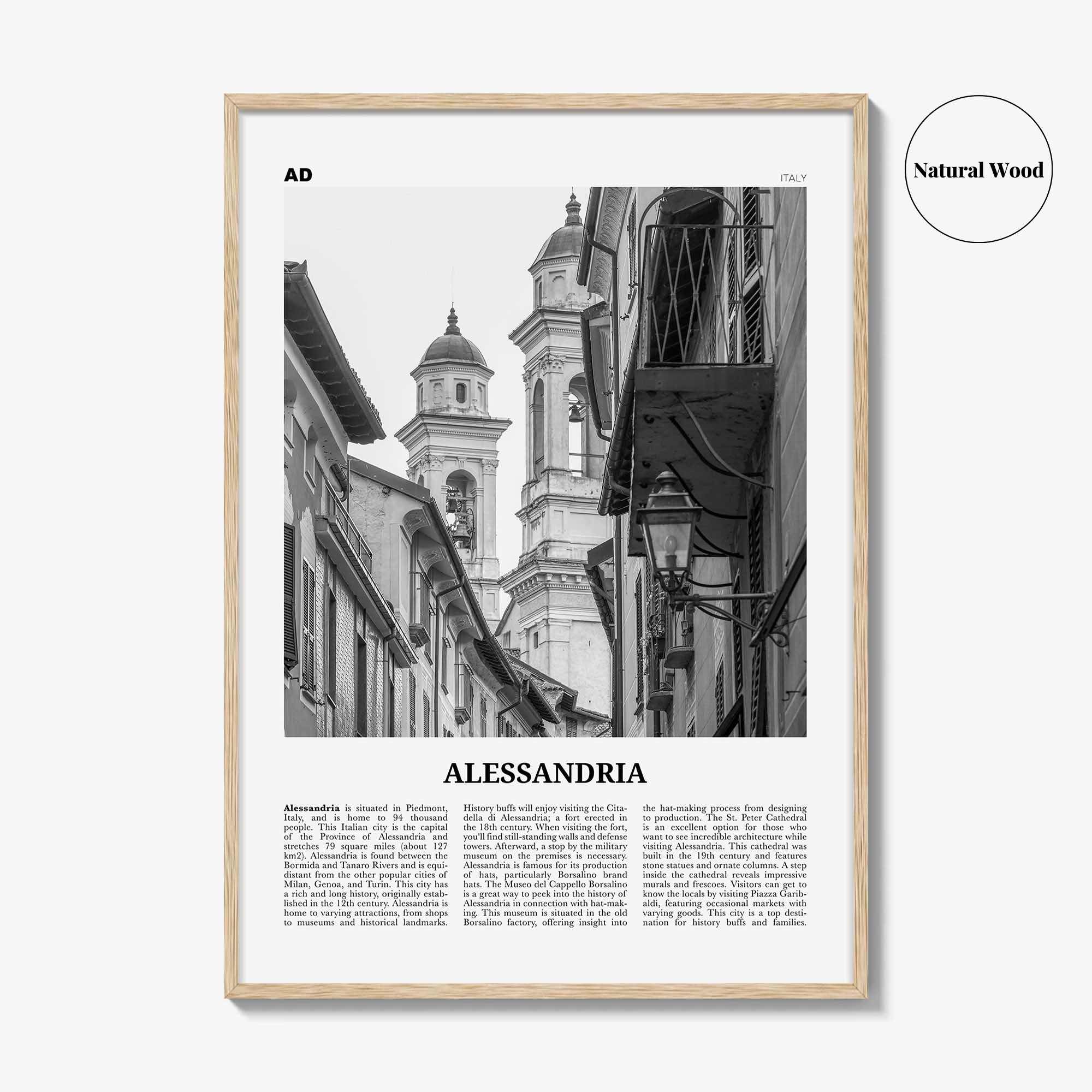 Alessandria Print Black and White, Alessandria Wall Art, Alessandria Poster, Alessandria Photo, Alessandria Wall Décor, Alessandria Map,