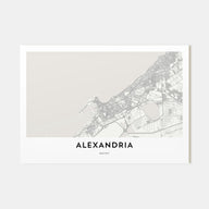 Alexandria, Egypt Map Landscape Poster