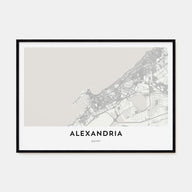 Alexandria, Egypt Map Landscape Poster
