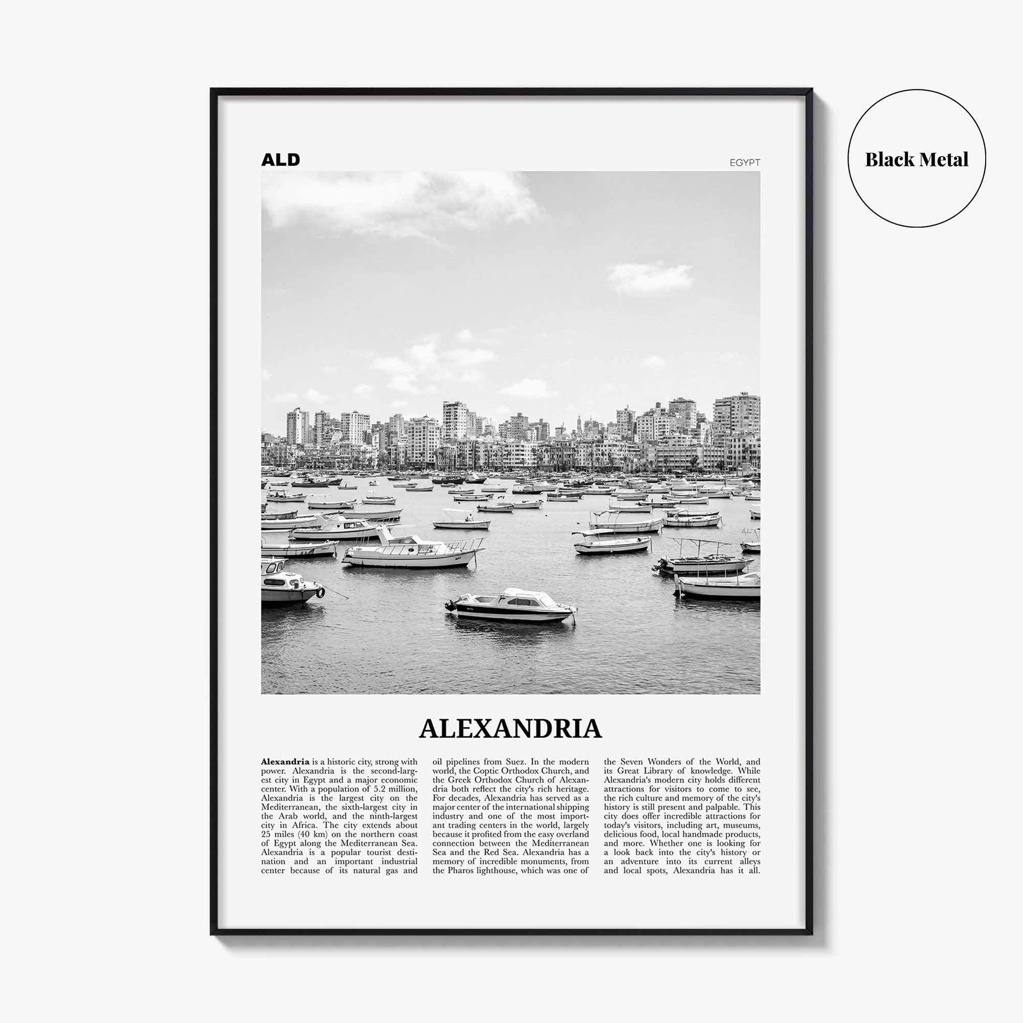 Alexandria Print Black and White Egypt, Alexandria Wall Art, Alexandria Poster, Alexandria Photo, Alexandria Wall Decor, الإسكندرية Africa