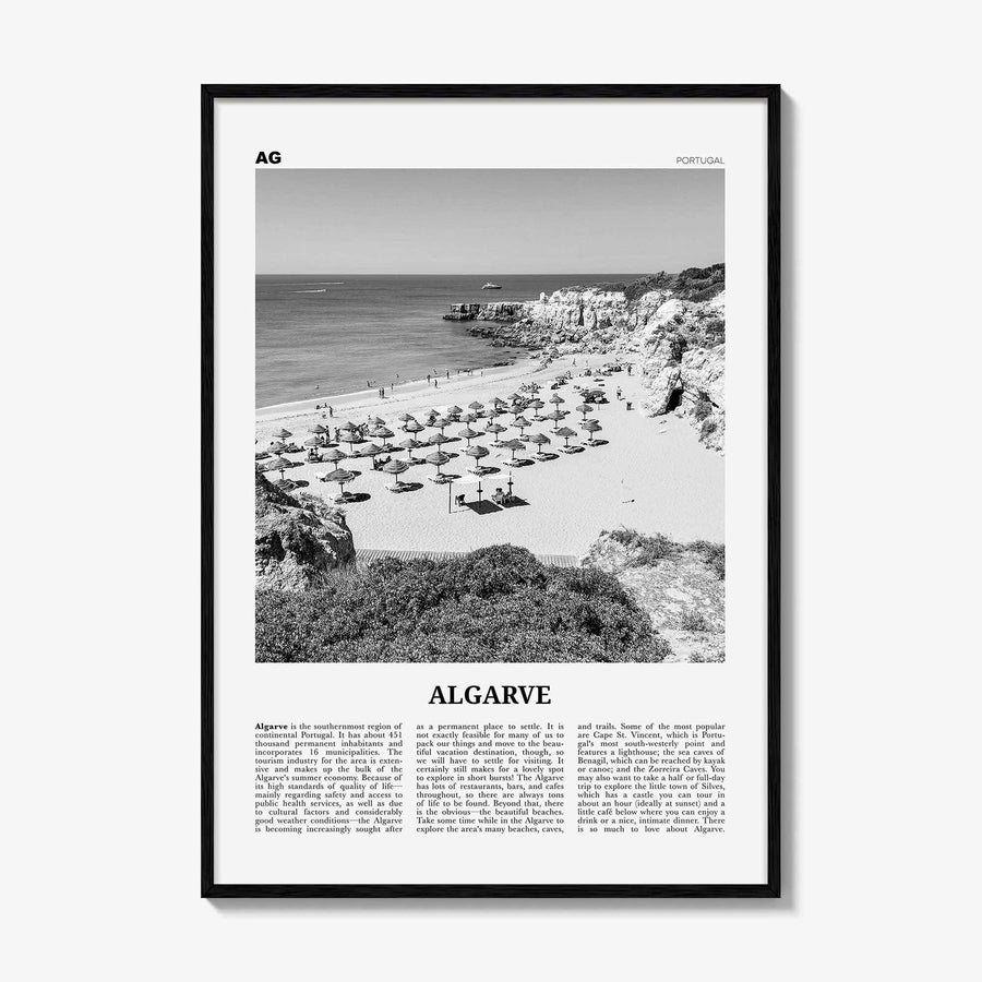 Algarve Print Black and White, Algarve Wall Art, Algarve Poster, Algarve Photo, Algarve Wall Decor, Distrito de Faro, Portugal, Portuguesa