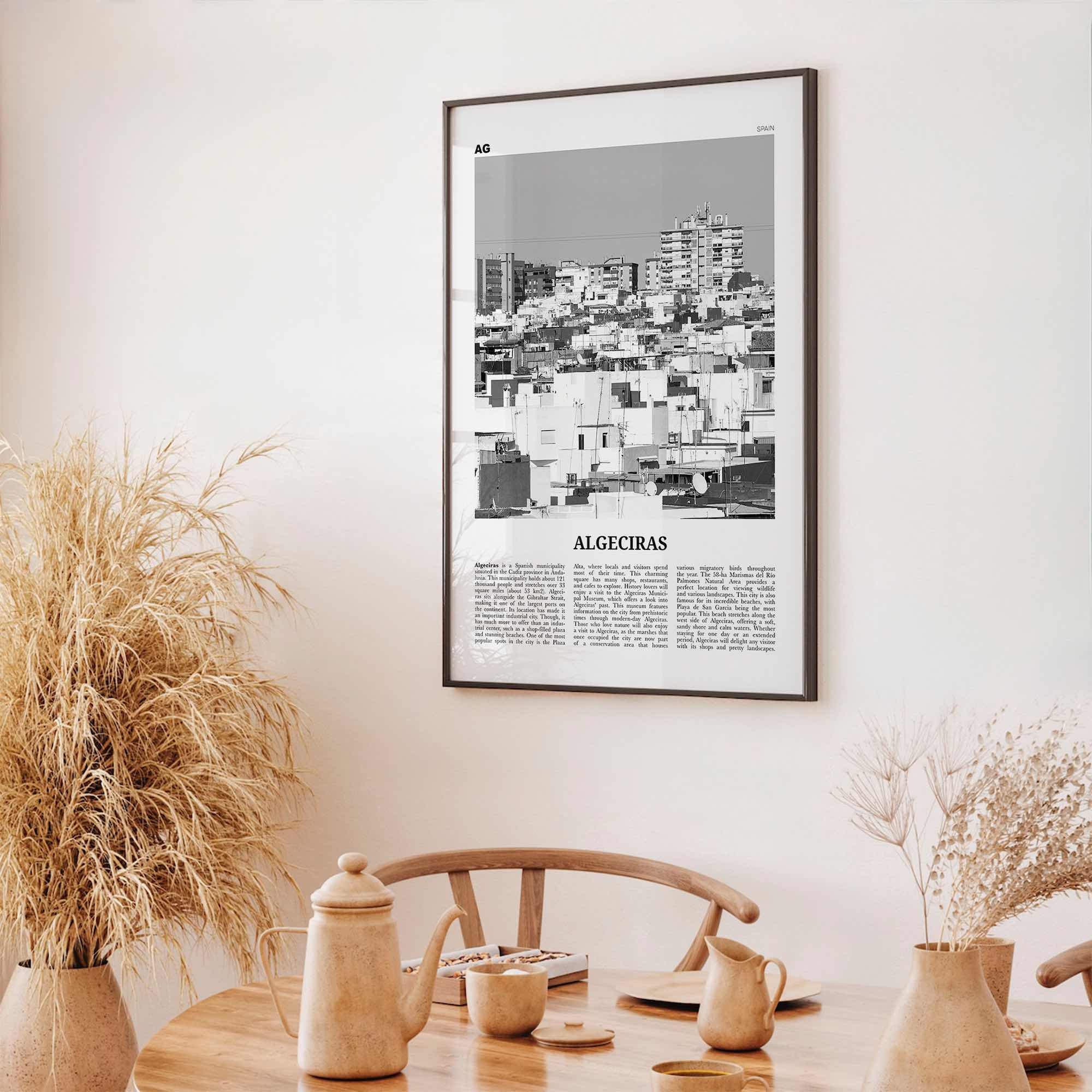 Algeciras Print Black and White, Algeciras Wall Art, Algeciras Poster, Algeciras Photo, Algeciras Wall Décor, Algeciras Map,