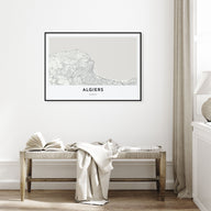 Algiers Map Landscape Poster
