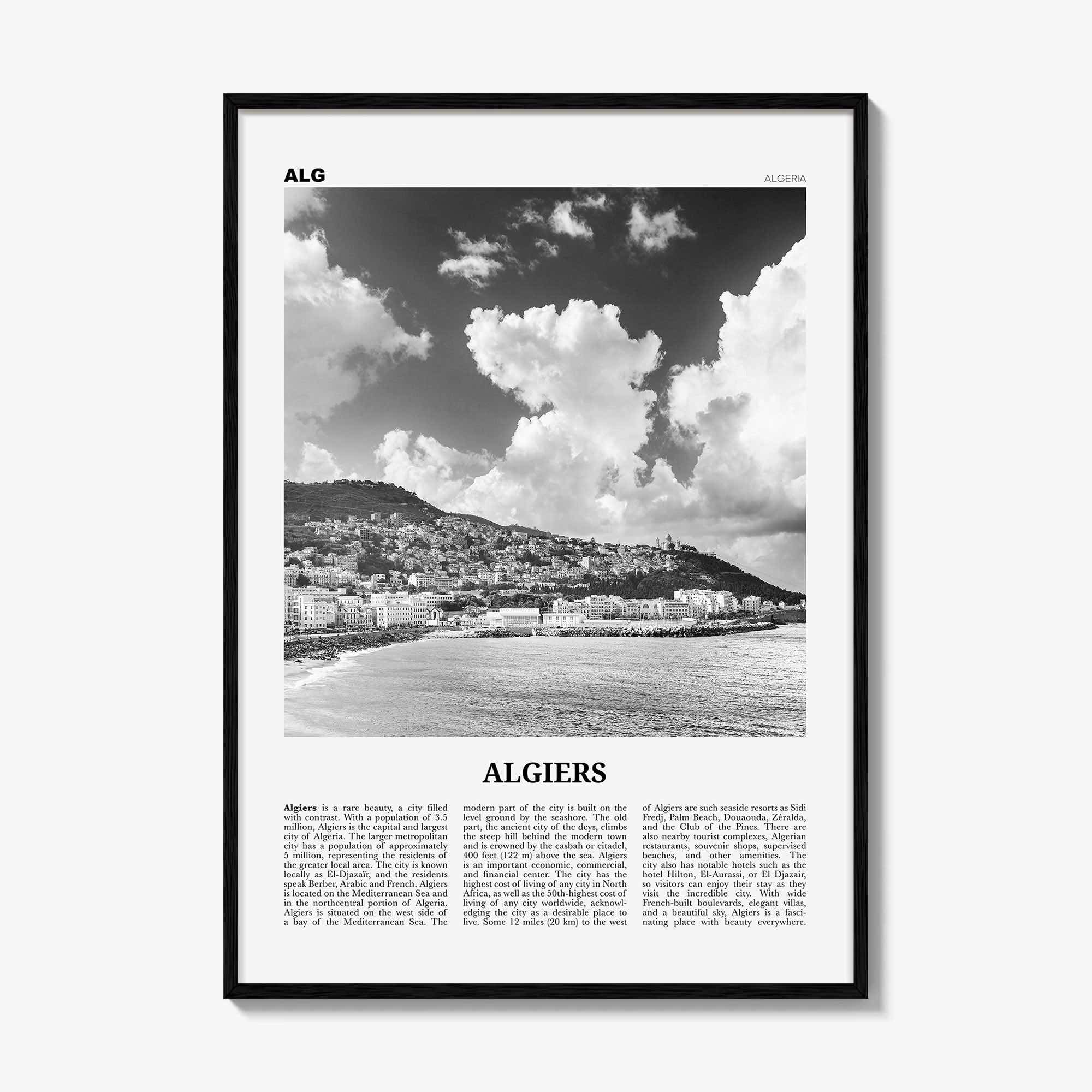 Algiers Print Black and White, Algiers Wall Art, Algiers Poster, Algiers Photo, Algiers Wall Decor, Algeria, الجزائر الجزائر Africa