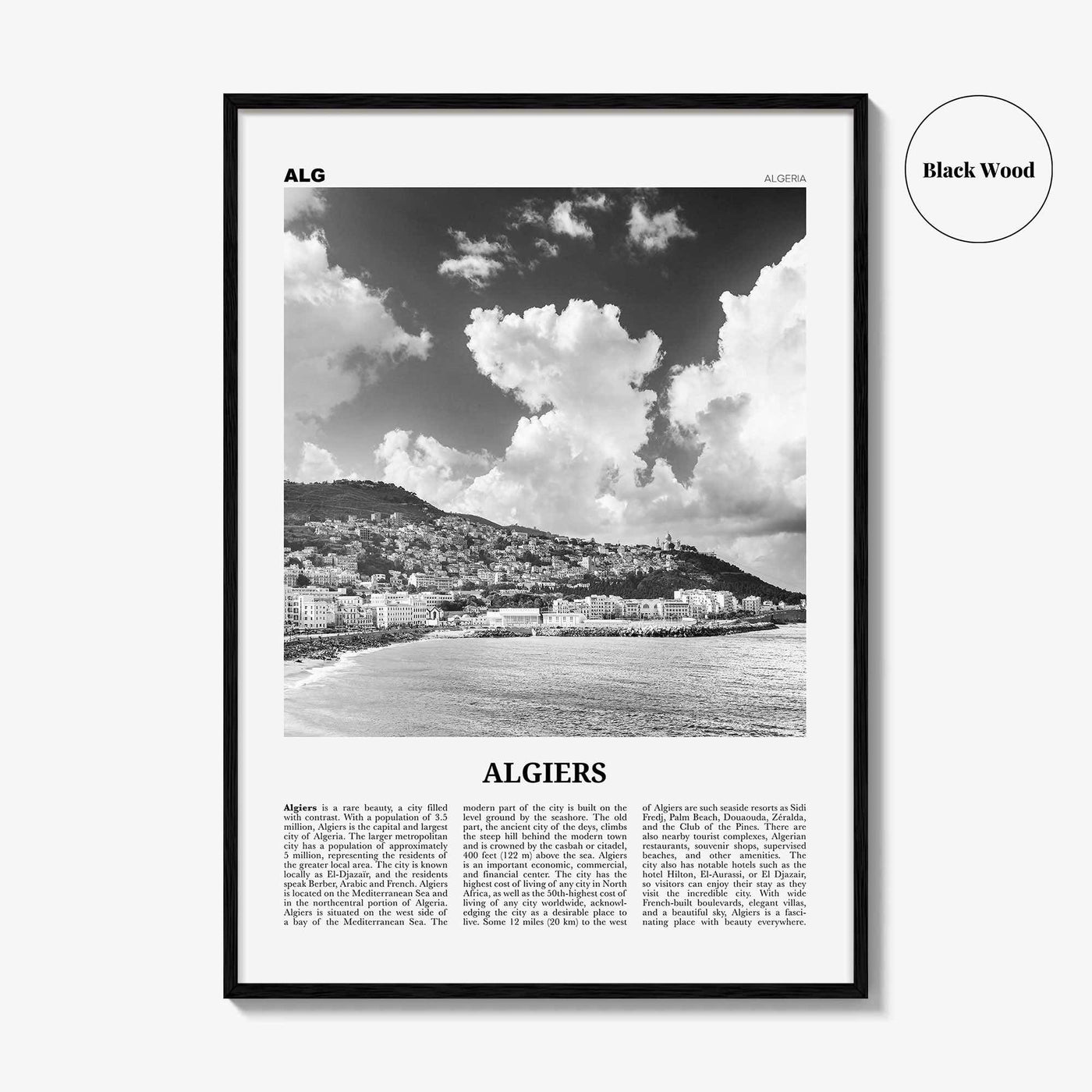 Algiers Print Black and White, Algiers Wall Art, Algiers Poster, Algiers Photo, Algiers Wall Decor, Algeria, الجزائر الجزائر Africa