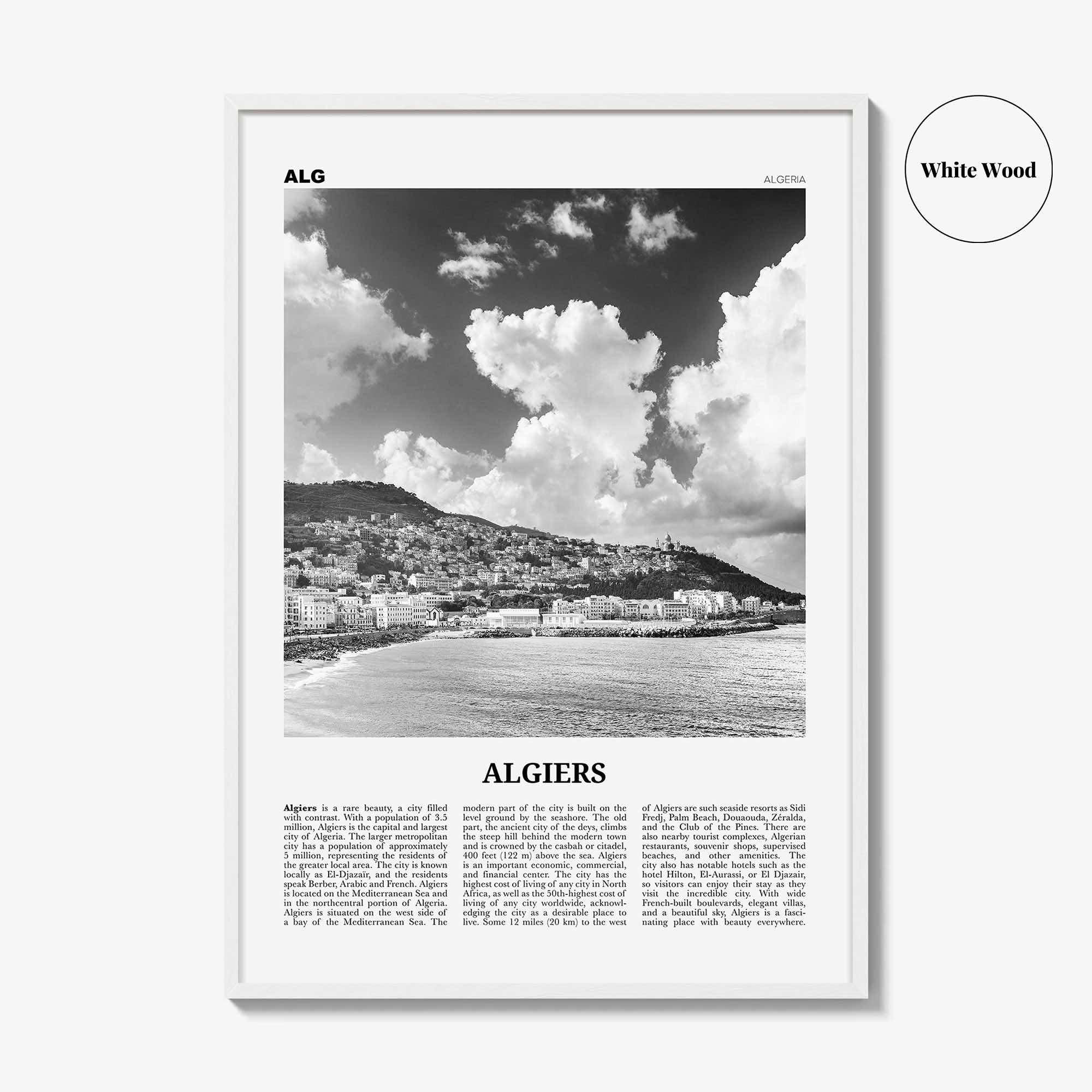 Algiers Print Black and White, Algiers Wall Art, Algiers Poster, Algiers Photo, Algiers Wall Decor, Algeria, الجزائر الجزائر Africa