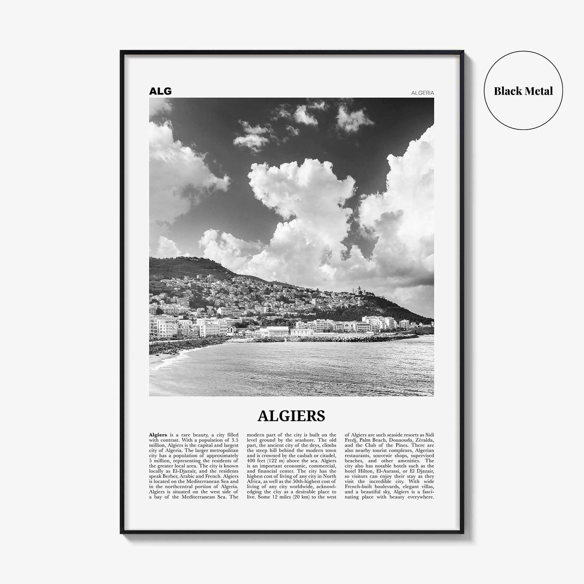 Algiers Print Black and White, Algiers Wall Art, Algiers Poster, Algiers Photo, Algiers Wall Decor, Algeria, الجزائر الجزائر Africa