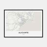 Alicante Map Landscape Poster
