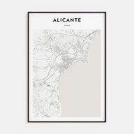 Alicante Map Portrait Poster