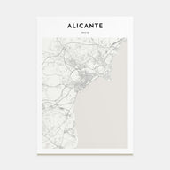 Alicante Map Portrait Poster