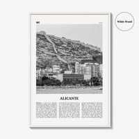 Alicante Print Black and White, Alicante Wall Art, Alicante Poster, Alicante Photo, Alicante Wall Décor, Spain, España, Europe