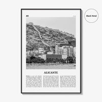 Alicante Print Black and White, Alicante Wall Art, Alicante Poster, Alicante Photo, Alicante Wall Décor, Spain, España, Europe