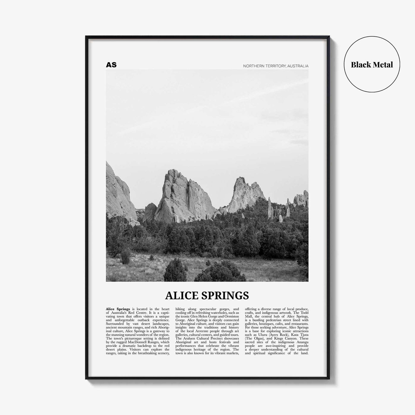 Alice Springs Print Black and White, Alice Springs Wall Art, Alice Springs Poster, Alice Springs Photo, Alice Springs Wall Décor, Australia