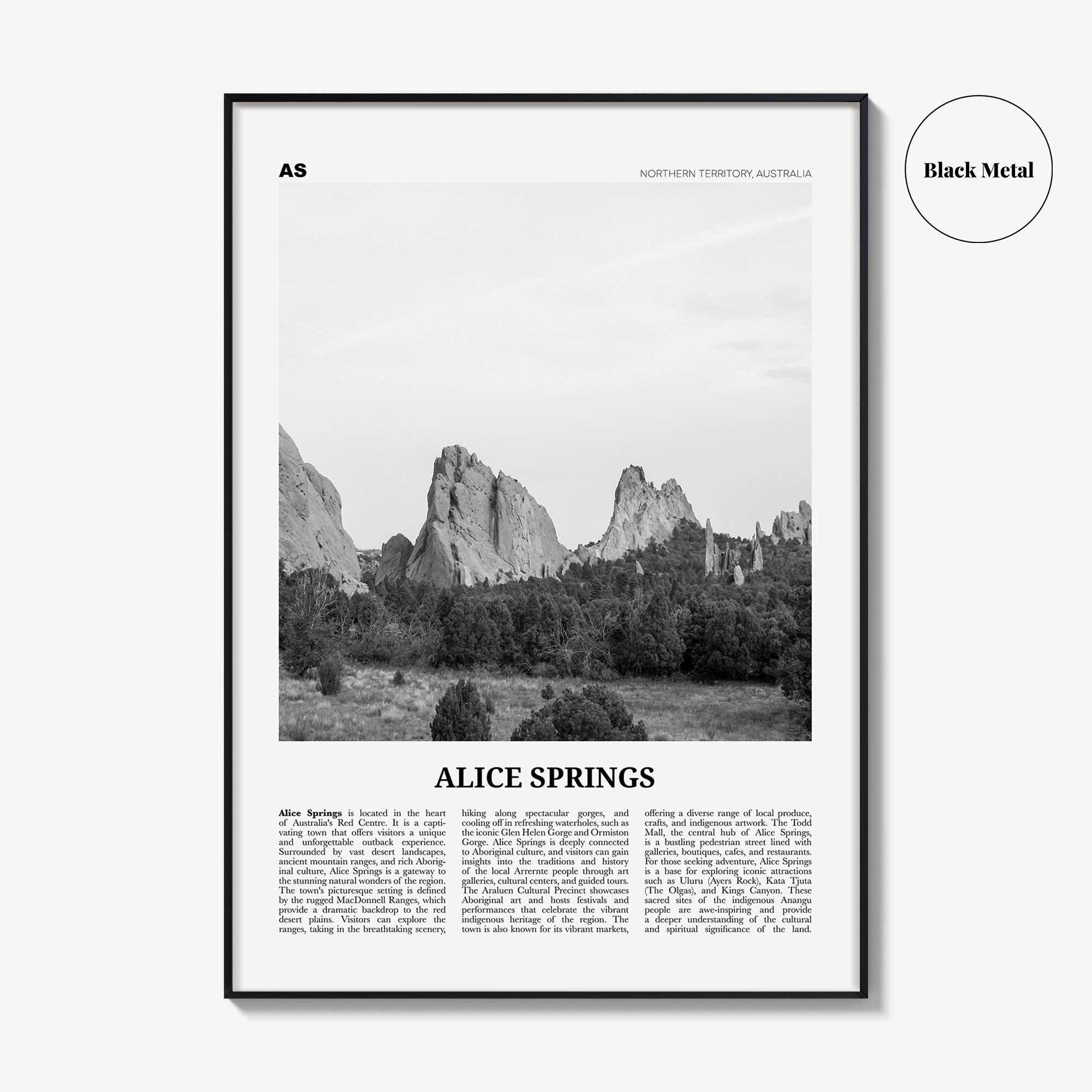 Alice Springs Print Black and White, Alice Springs Wall Art, Alice Springs Poster, Alice Springs Photo, Alice Springs Wall Décor, Australia