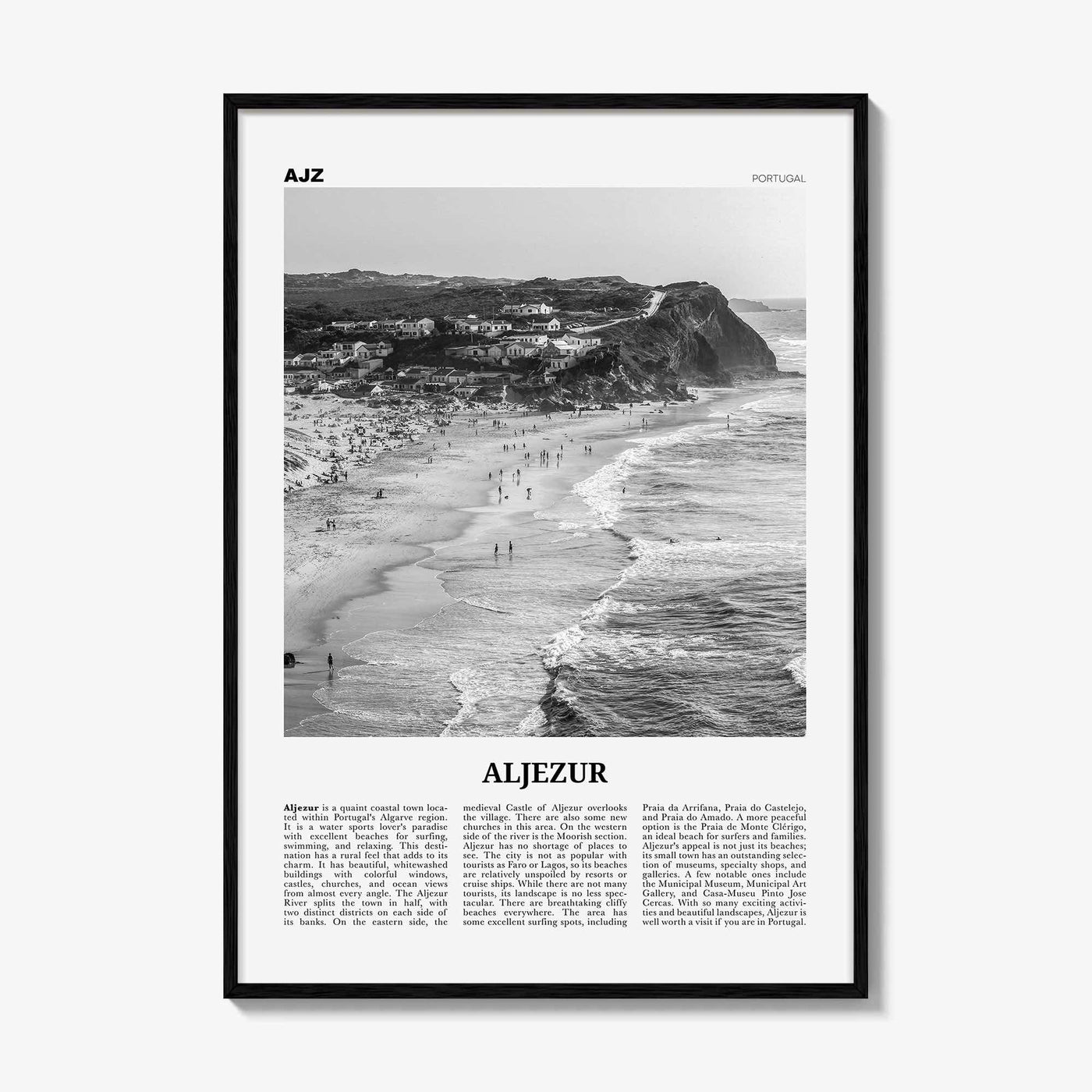 Aljezur Print Black and White, Aljezur Wall Art, Aljezur Poster, Aljezur Photo, Aljezur Wall Décor, Algarve, Faro, Portugal