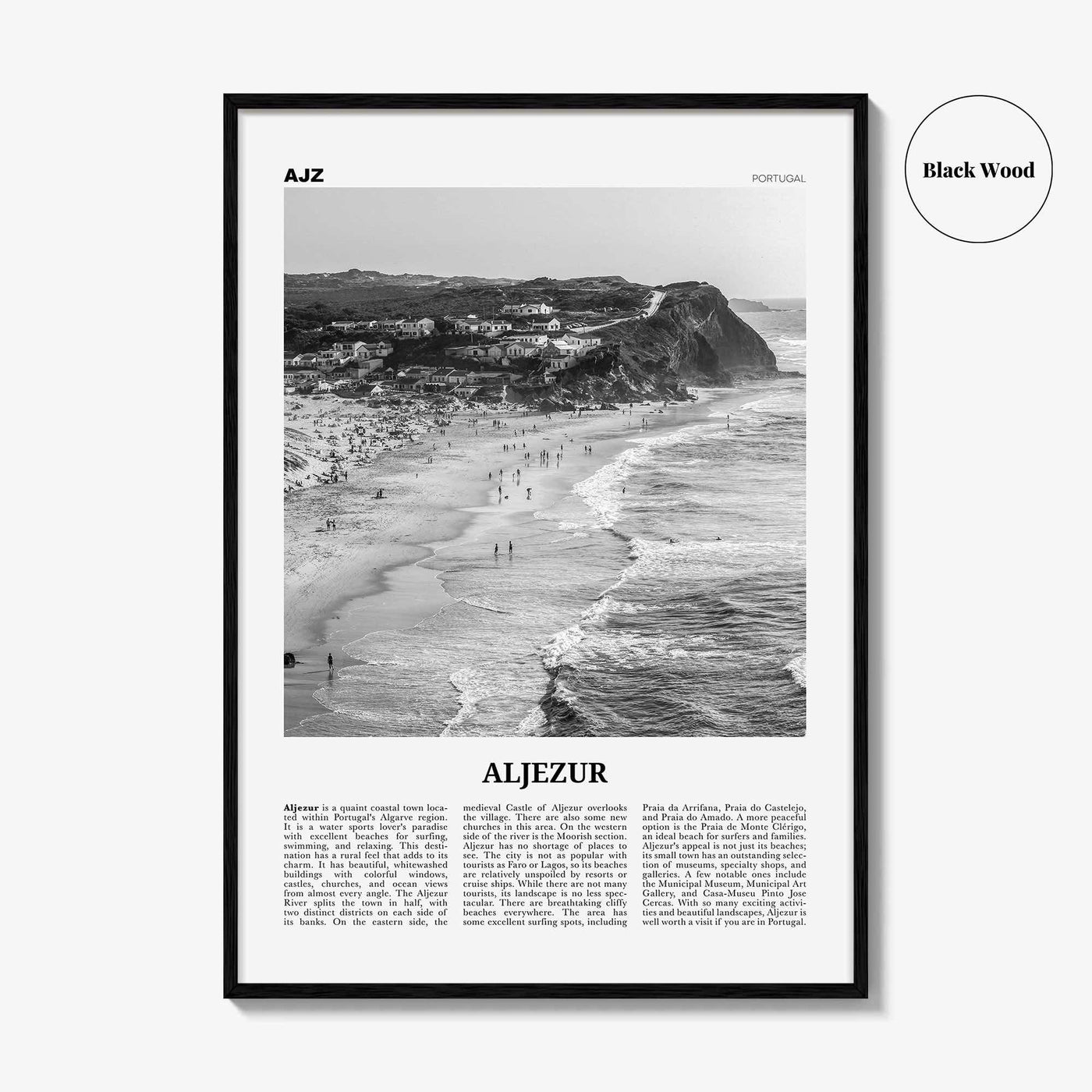 Aljezur Print Black and White, Aljezur Wall Art, Aljezur Poster, Aljezur Photo, Aljezur Wall Décor, Algarve, Faro, Portugal