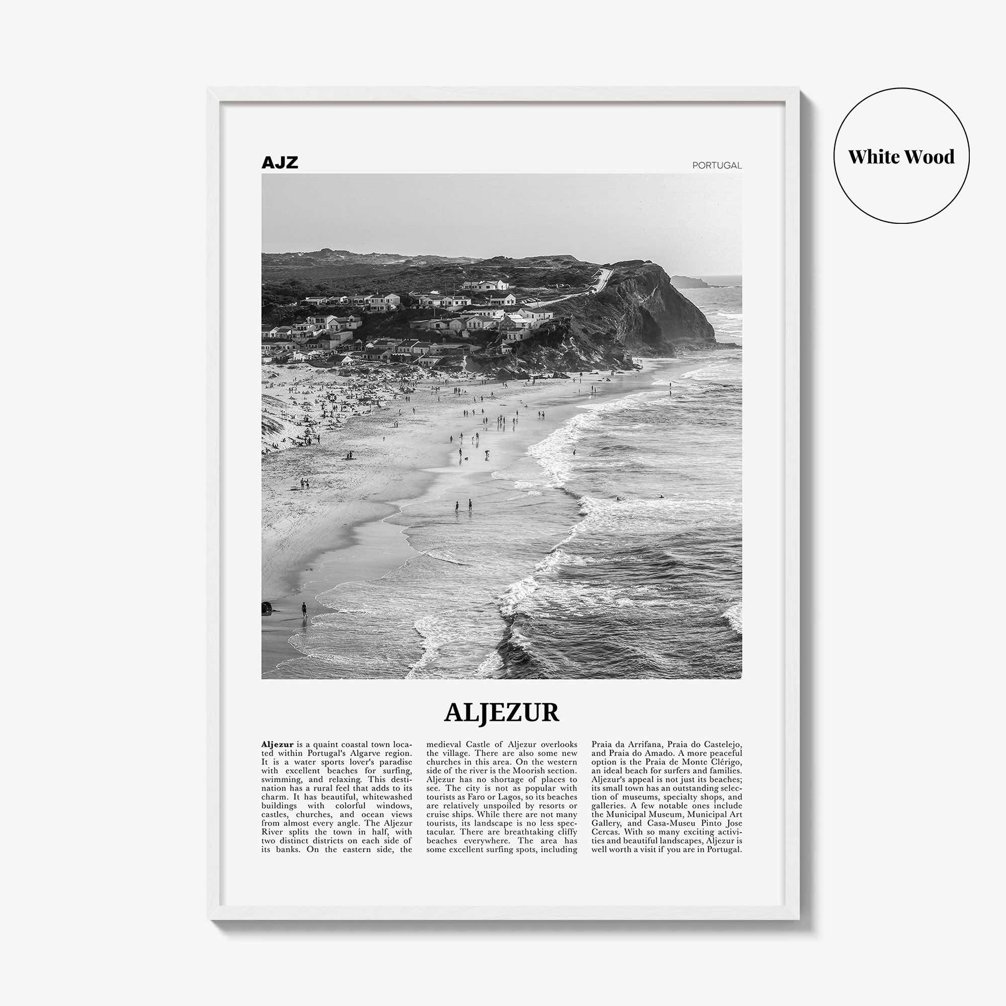 Aljezur Print Black and White, Aljezur Wall Art, Aljezur Poster, Aljezur Photo, Aljezur Wall Décor, Algarve, Faro, Portugal