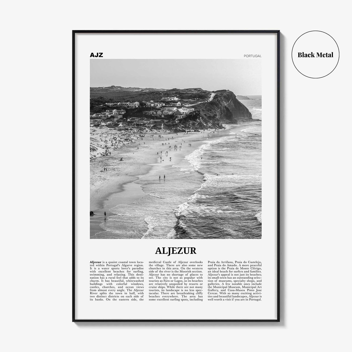 Aljezur Print Black and White, Aljezur Wall Art, Aljezur Poster, Aljezur Photo, Aljezur Wall Décor, Algarve, Faro, Portugal