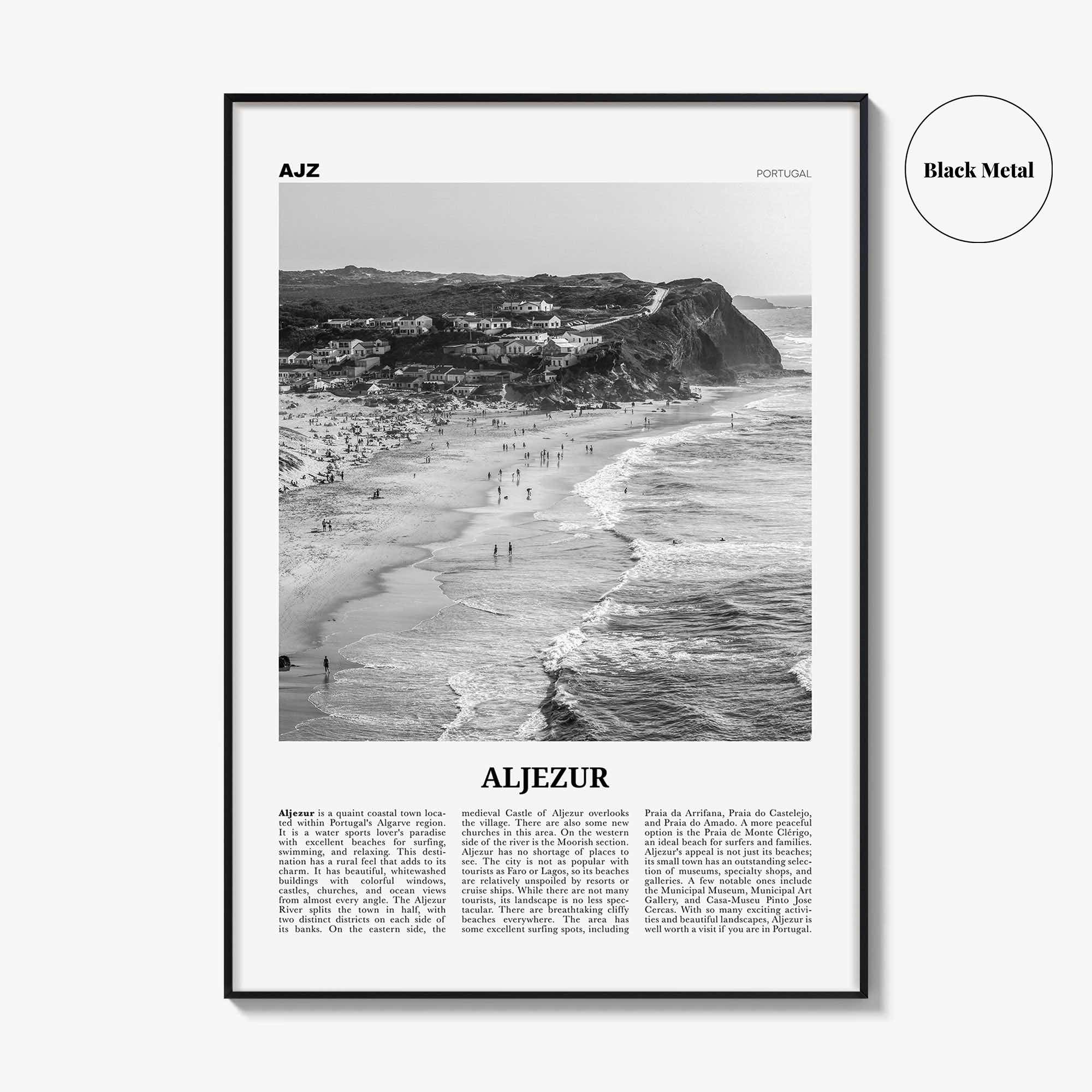 Aljezur Print Black and White, Aljezur Wall Art, Aljezur Poster, Aljezur Photo, Aljezur Wall Décor, Algarve, Faro, Portugal