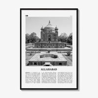 Allahabad Print Black and White, Allahabad Wall Art, Allahabad Poster, Allahabad Photo, Allahabad Wall Décor, Allahabad Map, India