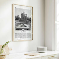 Allahabad Print Black and White, Allahabad Wall Art, Allahabad Poster, Allahabad Photo, Allahabad Wall Décor, Allahabad Map, India