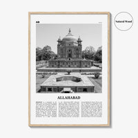 Allahabad Print Black and White, Allahabad Wall Art, Allahabad Poster, Allahabad Photo, Allahabad Wall Décor, Allahabad Map, India