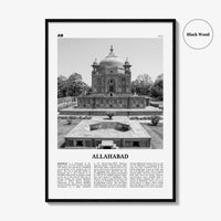Allahabad Print Black and White, Allahabad Wall Art, Allahabad Poster, Allahabad Photo, Allahabad Wall Décor, Allahabad Map, India