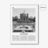 Allahabad Print Black and White, Allahabad Wall Art, Allahabad Poster, Allahabad Photo, Allahabad Wall Décor, Allahabad Map, India