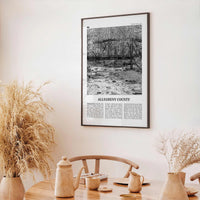 Allegheny County Print Black and White, Allegheny County Wall Art, Allegheny Poster, Allegheny Photo, Allegheny Wall Décor, Allegheny Map