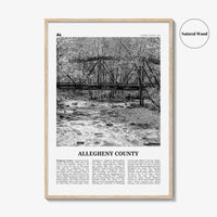 Allegheny County Print Black and White, Allegheny County Wall Art, Allegheny Poster, Allegheny Photo, Allegheny Wall Décor, Allegheny Map