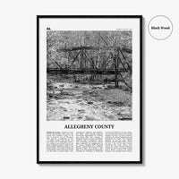 Allegheny County Print Black and White, Allegheny County Wall Art, Allegheny Poster, Allegheny Photo, Allegheny Wall Décor, Allegheny Map