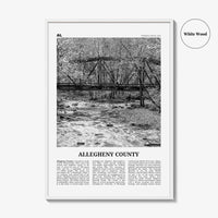 Allegheny County Print Black and White, Allegheny County Wall Art, Allegheny Poster, Allegheny Photo, Allegheny Wall Décor, Allegheny Map