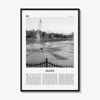 Allen Print Black and White, Allen Wall Art, Allen Poster, Allen Photo, Allen Wall Décor, Allen Map, United States