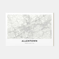 Allentown Map Landscape Poster