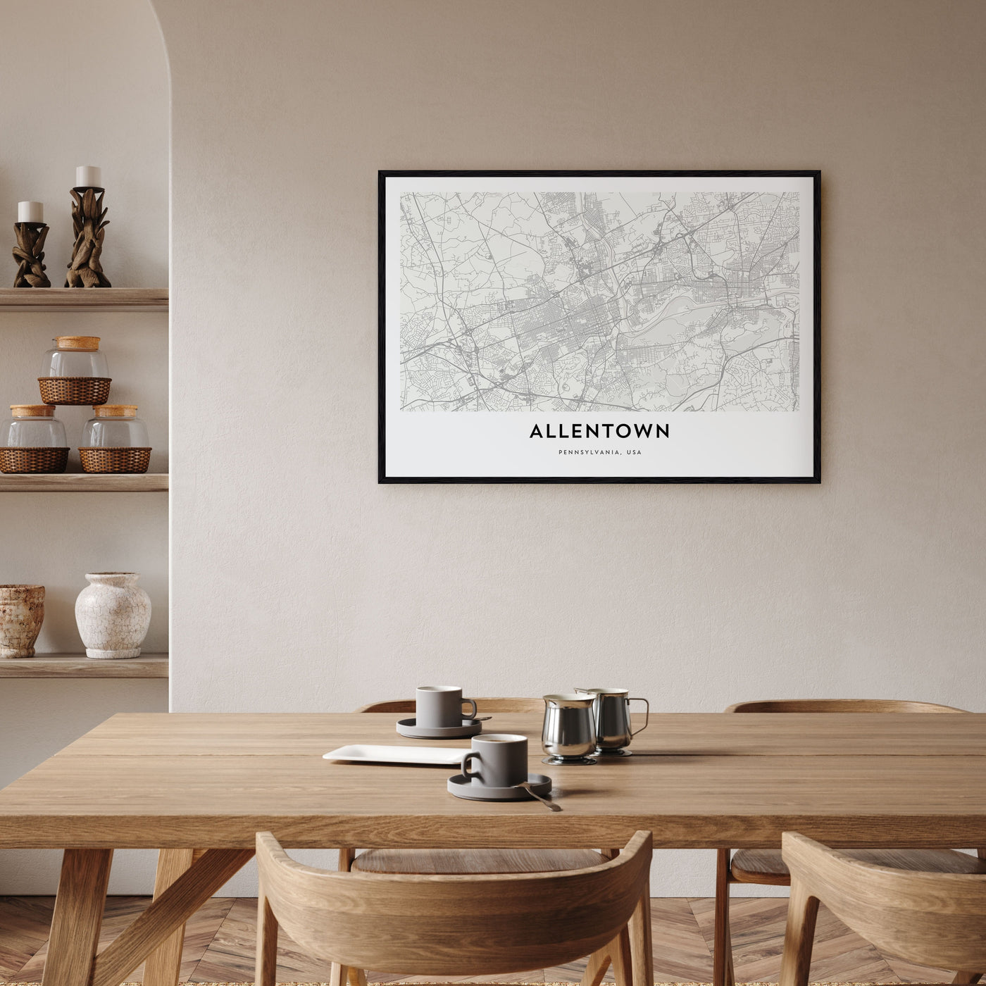 Allentown Map Landscape Poster