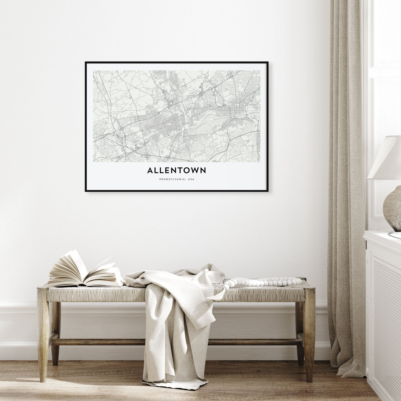 Allentown Map Landscape Poster