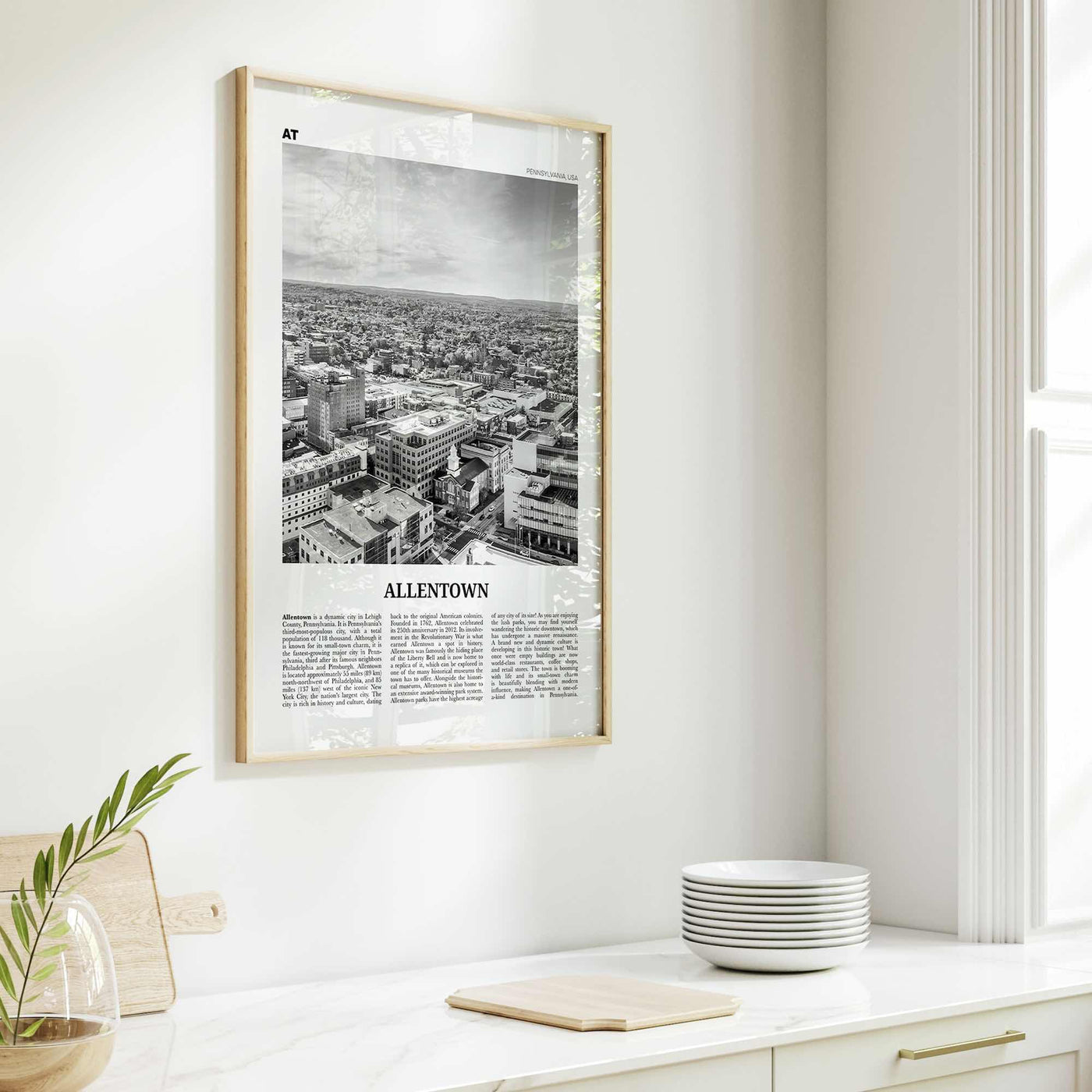 Allentown Print Black and White, Allentown Wall Art, Allentown Poster, Allentown Photo, Allentown Wall Décor, Pennsylvania, USA