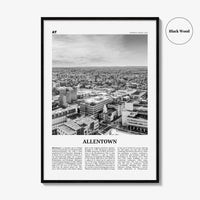Allentown Print Black and White, Allentown Wall Art, Allentown Poster, Allentown Photo, Allentown Wall Décor, Pennsylvania, USA