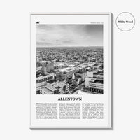 Allentown Print Black and White, Allentown Wall Art, Allentown Poster, Allentown Photo, Allentown Wall Décor, Pennsylvania, USA