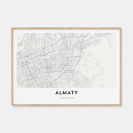 Almaty Map Landscape Poster