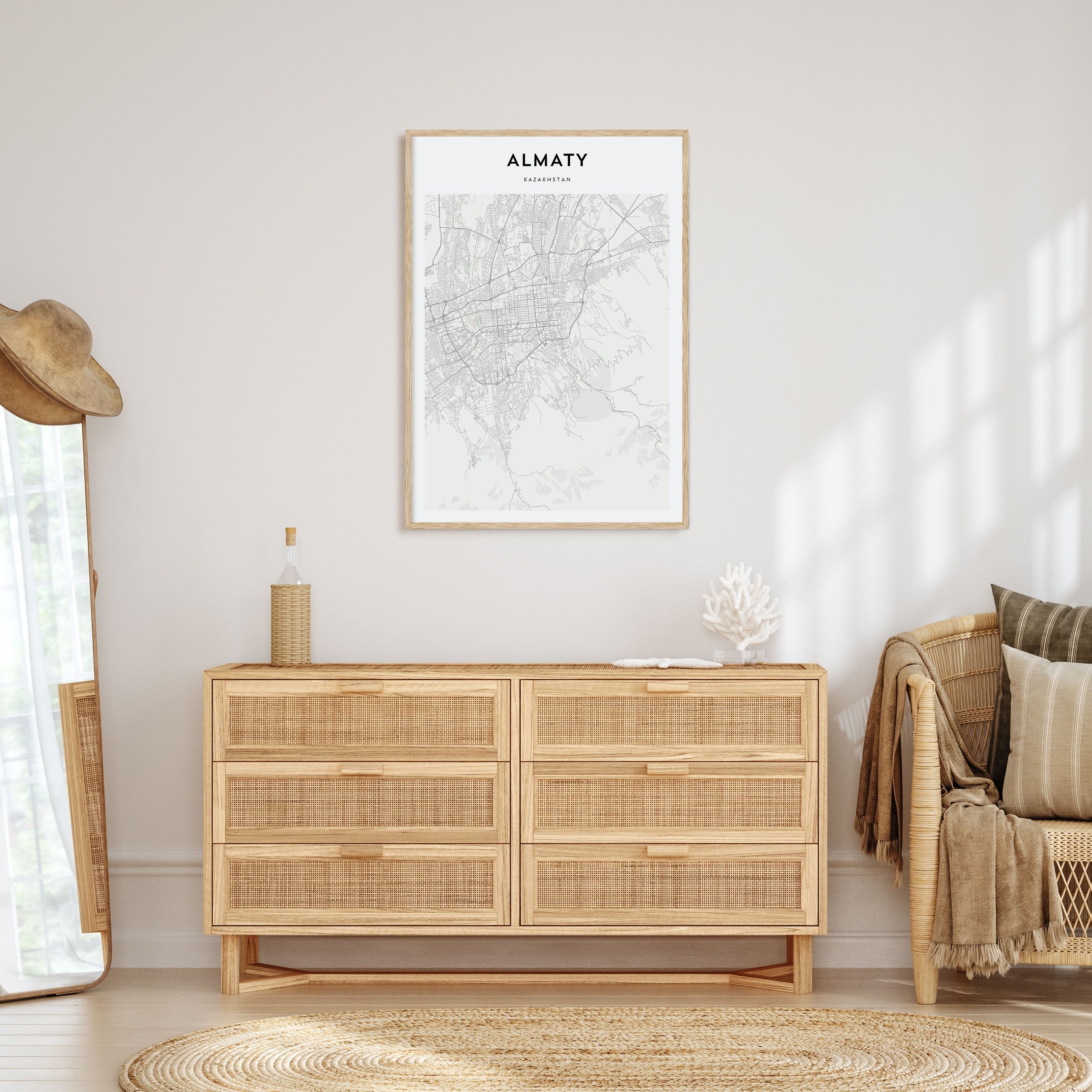 Almaty Map Portrait Poster