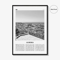 Almeria Print Black and White, Almeria Wall Art, Almeria Poster, Almeria Photo, Almeria Wall Décor, Almeria Map, Spain