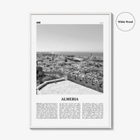 Almeria Print Black and White, Almeria Wall Art, Almeria Poster, Almeria Photo, Almeria Wall Décor, Almeria Map, Spain