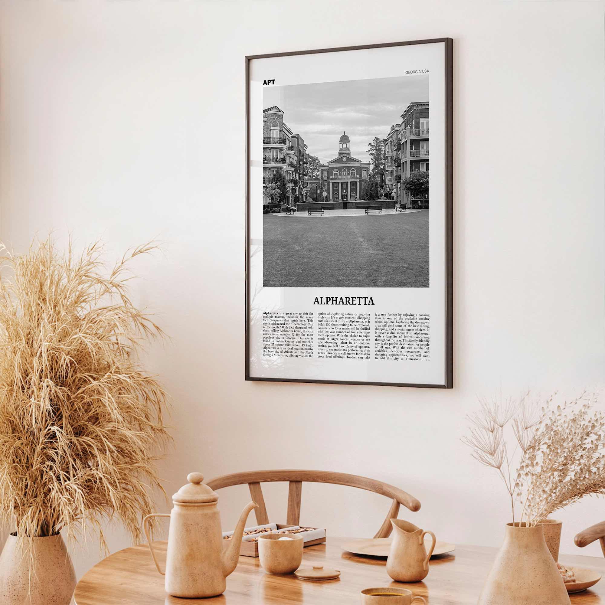 Alpharetta Print Black and White, Alpharetta Wall Art, Alpharetta Poster, Alpharetta Photo, Alpharetta Décor, Alpharetta Map, Georgia, USA