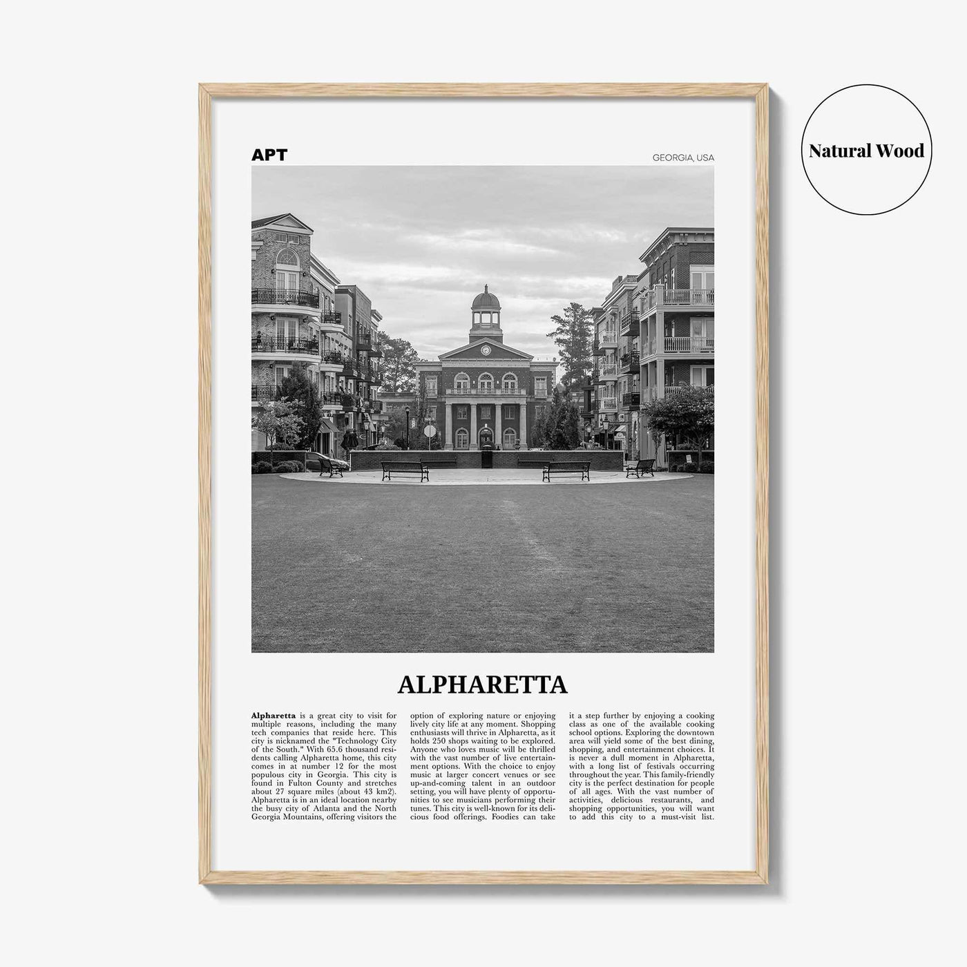 Alpharetta Print Black and White, Alpharetta Wall Art, Alpharetta Poster, Alpharetta Photo, Alpharetta Décor, Alpharetta Map, Georgia, USA