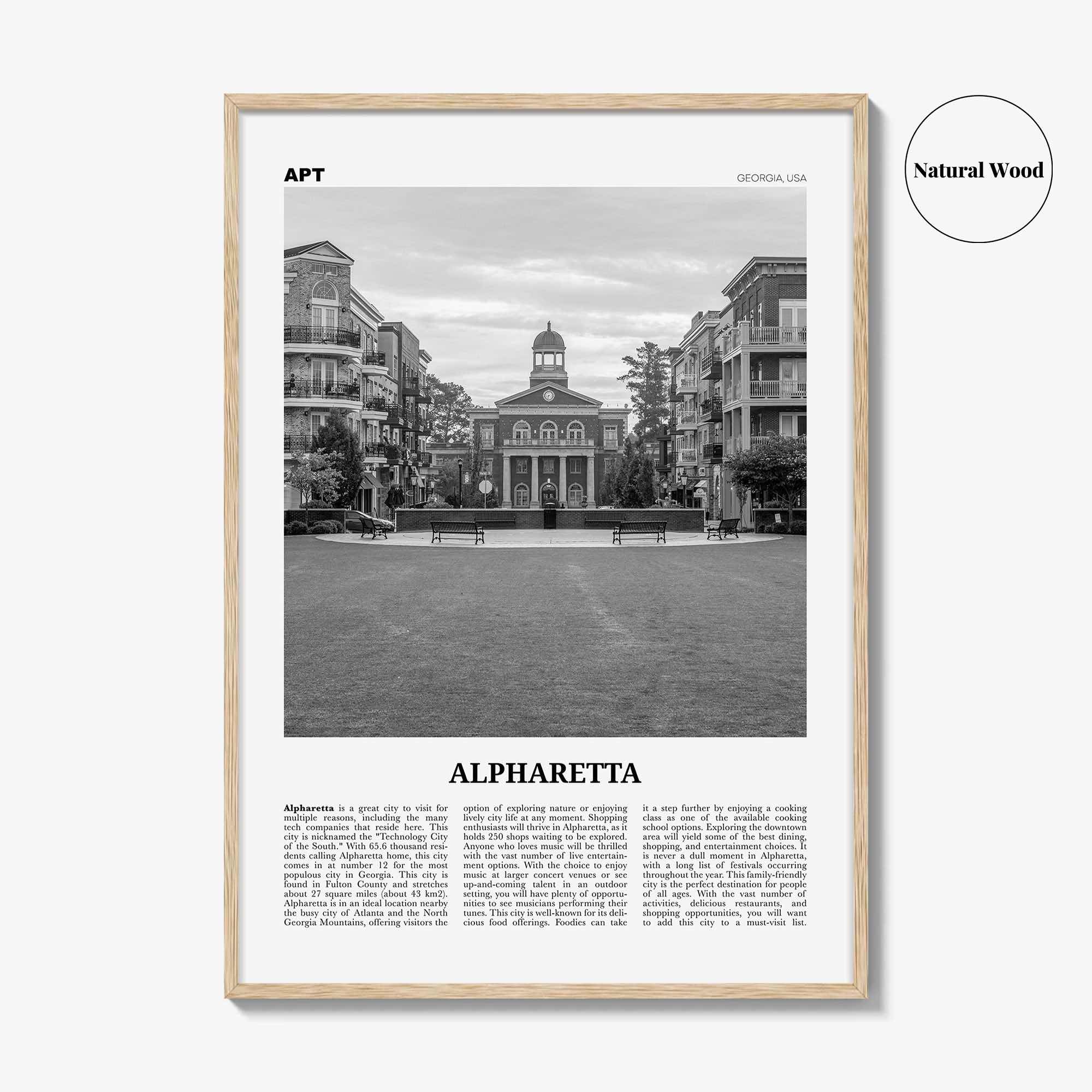 Alpharetta Print Black and White, Alpharetta Wall Art, Alpharetta Poster, Alpharetta Photo, Alpharetta Décor, Alpharetta Map, Georgia, USA