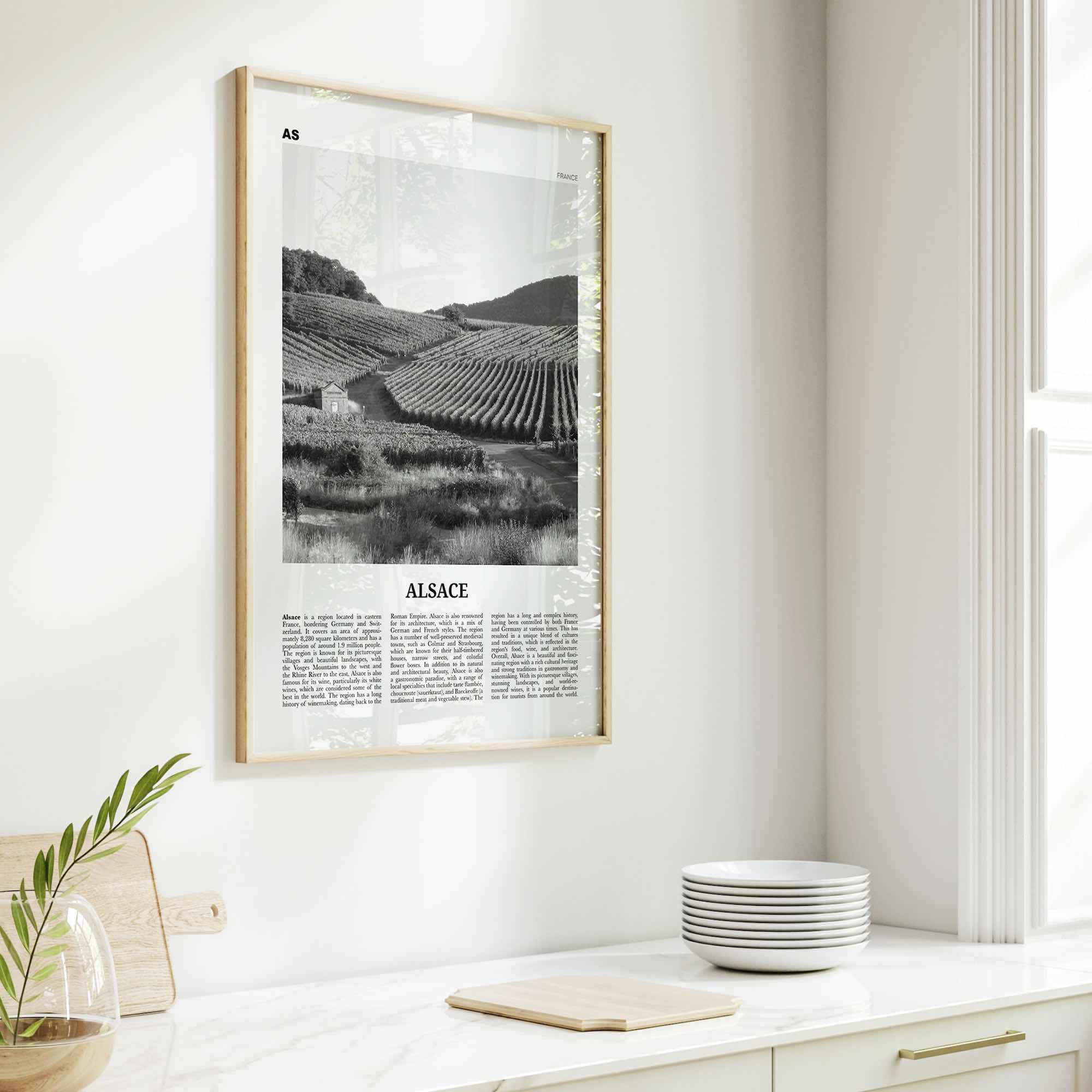 Alsace Print Black and White, Alsace Wall Art, Alsace Poster, Alsace Photo, Alsace Wall Décor, Alsace Map, France