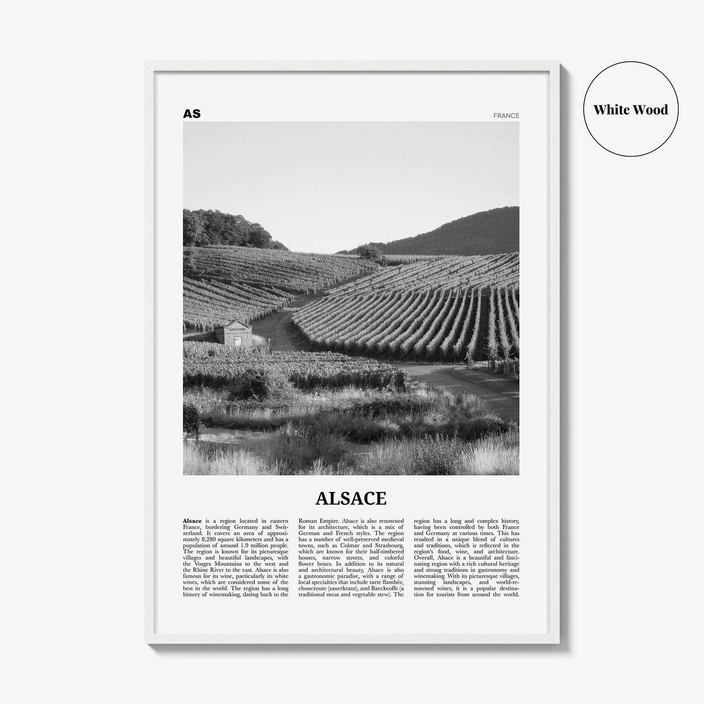 Alsace Print Black and White, Alsace Wall Art, Alsace Poster, Alsace Photo, Alsace Wall Décor, Alsace Map, France