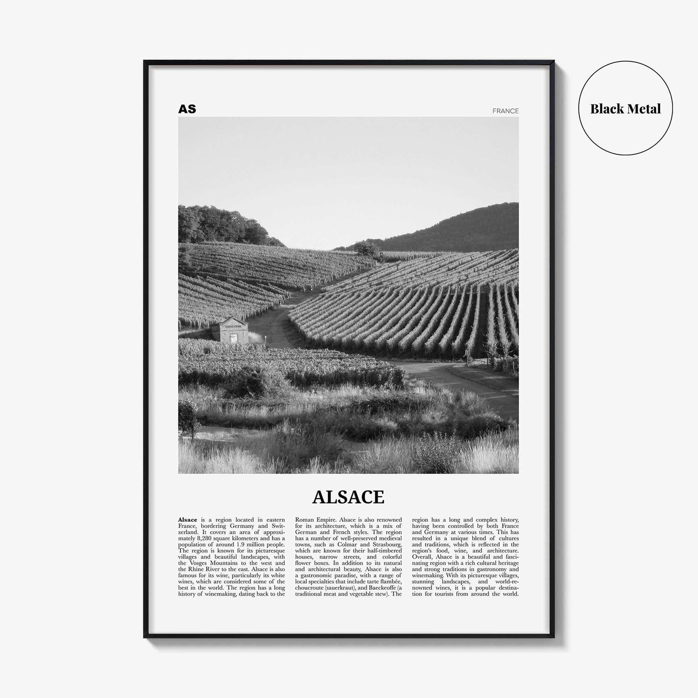 Alsace Print Black and White, Alsace Wall Art, Alsace Poster, Alsace Photo, Alsace Wall Décor, Alsace Map, France